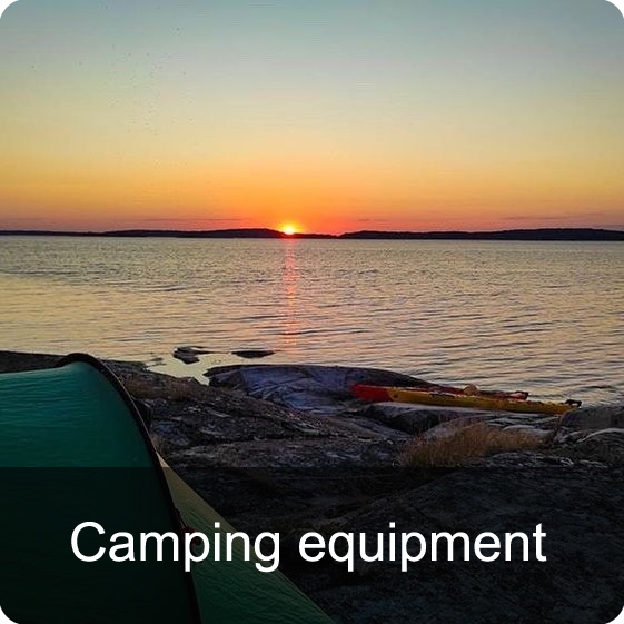 Rent camping equipment for you kayaktour
